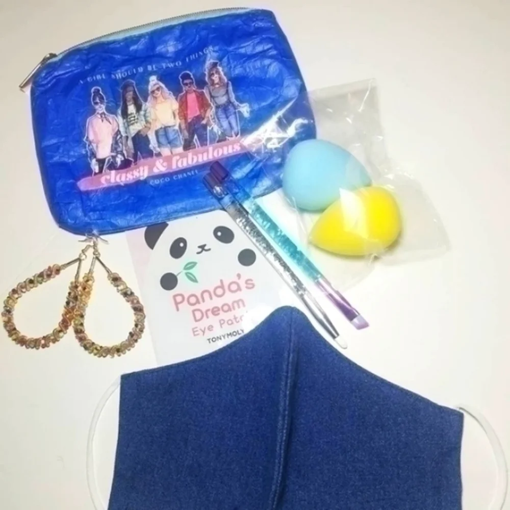 Classy & Fabulous Pouch & Denim Face Mask Bundle